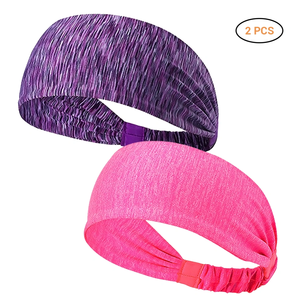 2Pcs Sweat Absorbent Non Slip Sports Hair Band Moisture Wicking Running Workout Yoga Headband For Men Women