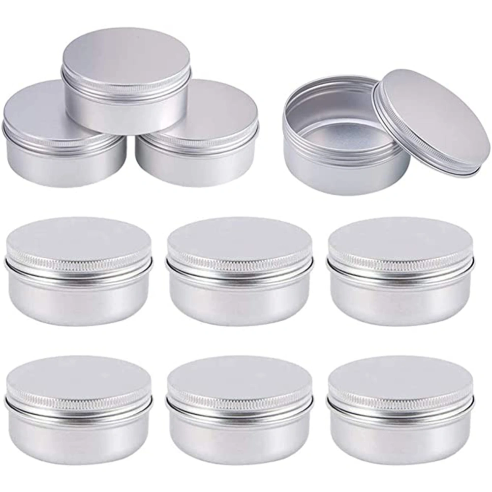 10Pcs Empty Cosmetics Container Pots Aluminium Tin Jars for Cream Sample Powder