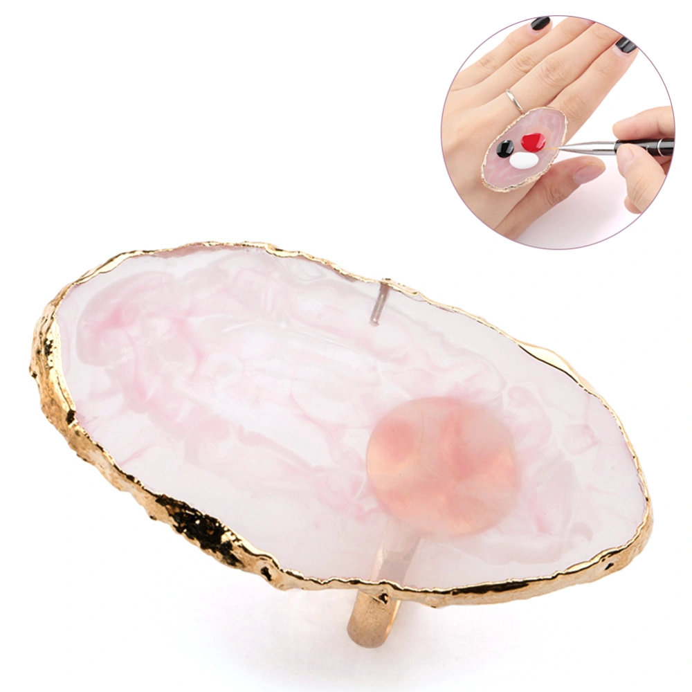 Fashion Acrylic Color Nail Art Palette with Finger Ring Polish Cream Mixing Nail Art Tool