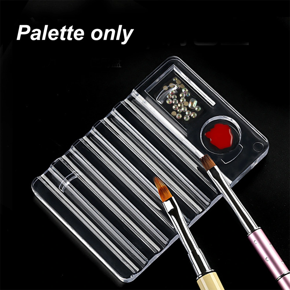 Acrylic Nail Art Brush Holder Pen Display Stand Nail Brush Penholder With Nail Polish Palette