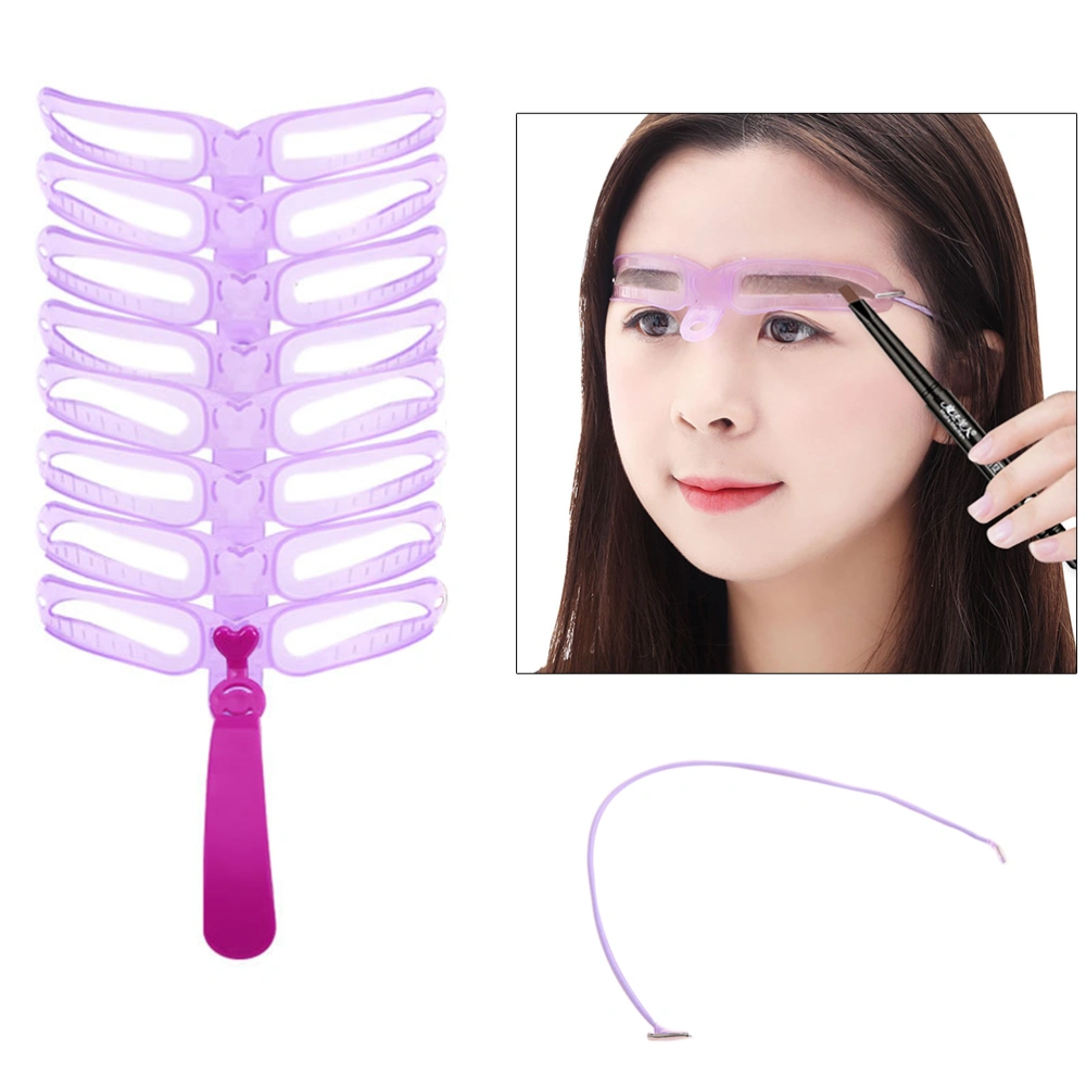 Women Plastic Makeup Eyebrow Stencil Kit Eyebrow Grooming Stencil Shaping Template Eyebrow Card