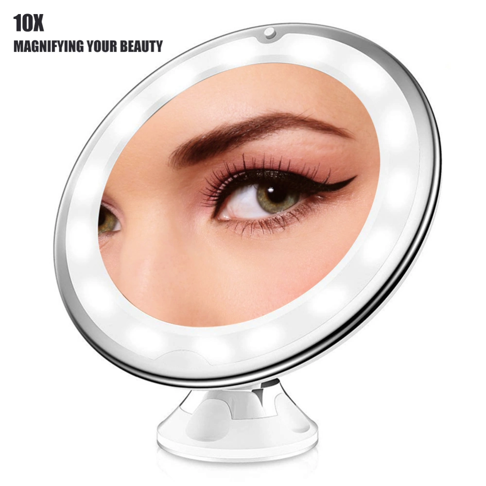 10X Magnifying Makeup Mirror With Lights Portable LED Lighted Cosmetic Mirrors for Home Tabletop Bathroom