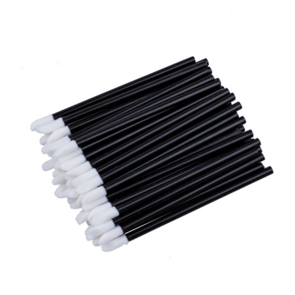 50 Pcs Black Disposable Lip Brush Gloss Wands Makeup Cosmetic Tool