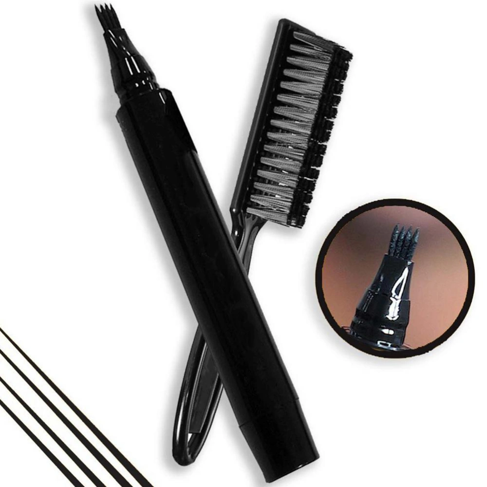 Beard Pen Beard Filler Kit Waterproof Beard Filler Pencil for Men with Brush Salon Facial Hair Engraving Styling Eyebrow Tool