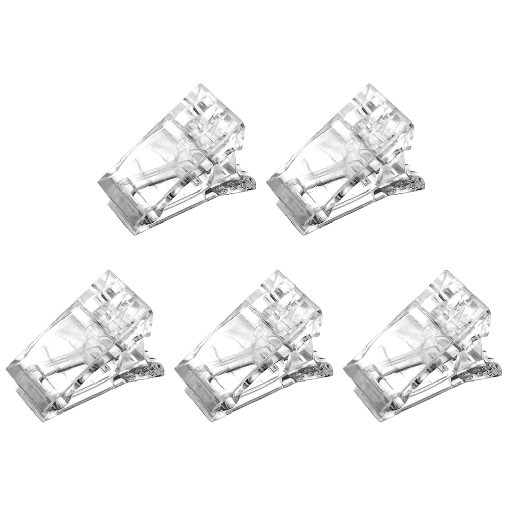 5Pcs Nail Tips Clips for Quick Building Gel Nail Forms Nail Tips Clips for Fingernail Extension UV Builder Clamps Manicure Nail Art Tool