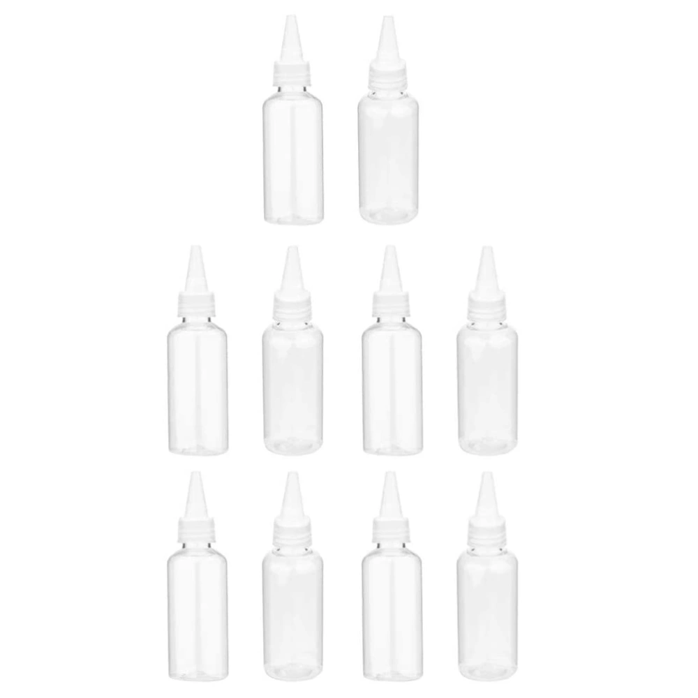 10Pcs 50ml Hair Color Applicator Bottle Refillable Bottles with Pointed Mouth Empty Container for Salon Home Barber