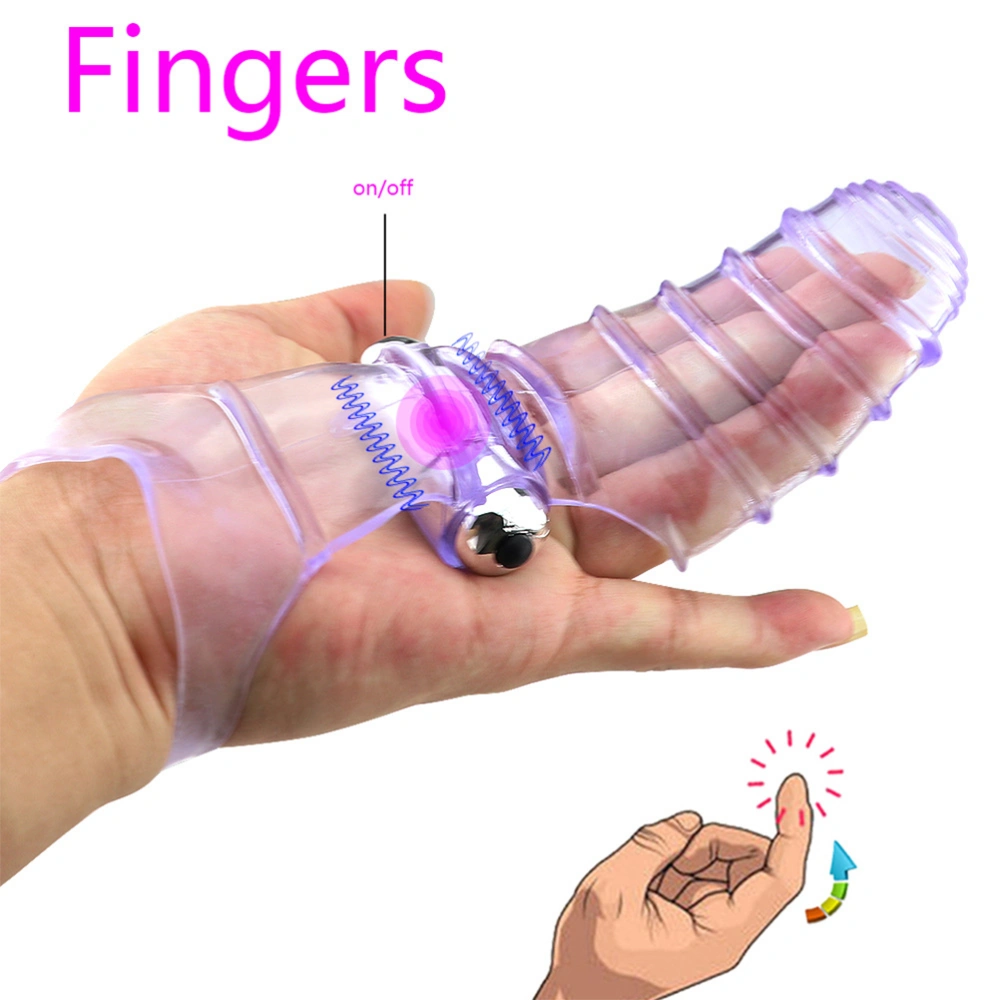 TPE Finger Sleeve Vibrator G Spot Massage Clit Stimulate Female Masturbator Flirting Sex Toys