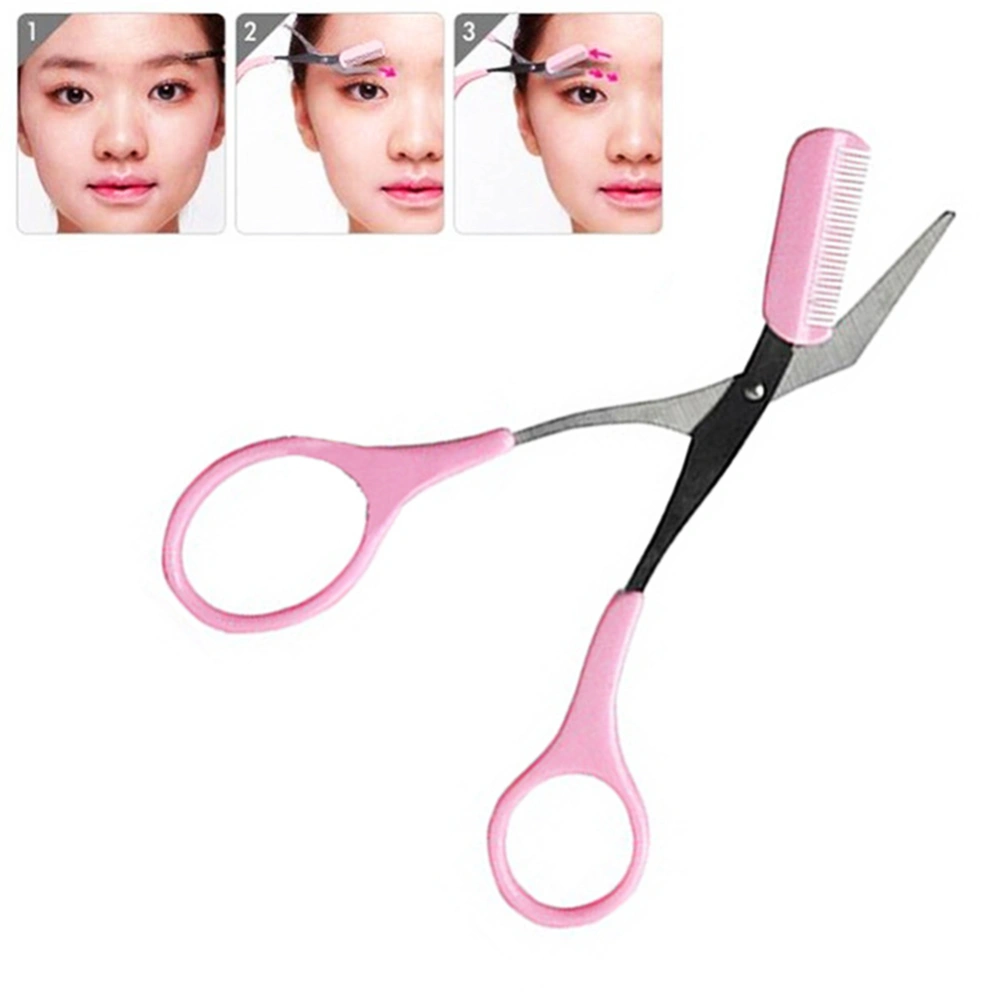 Mini Eyebrow Trimmer Scissors with Comb Eyebrow Grooming Beauty Tool