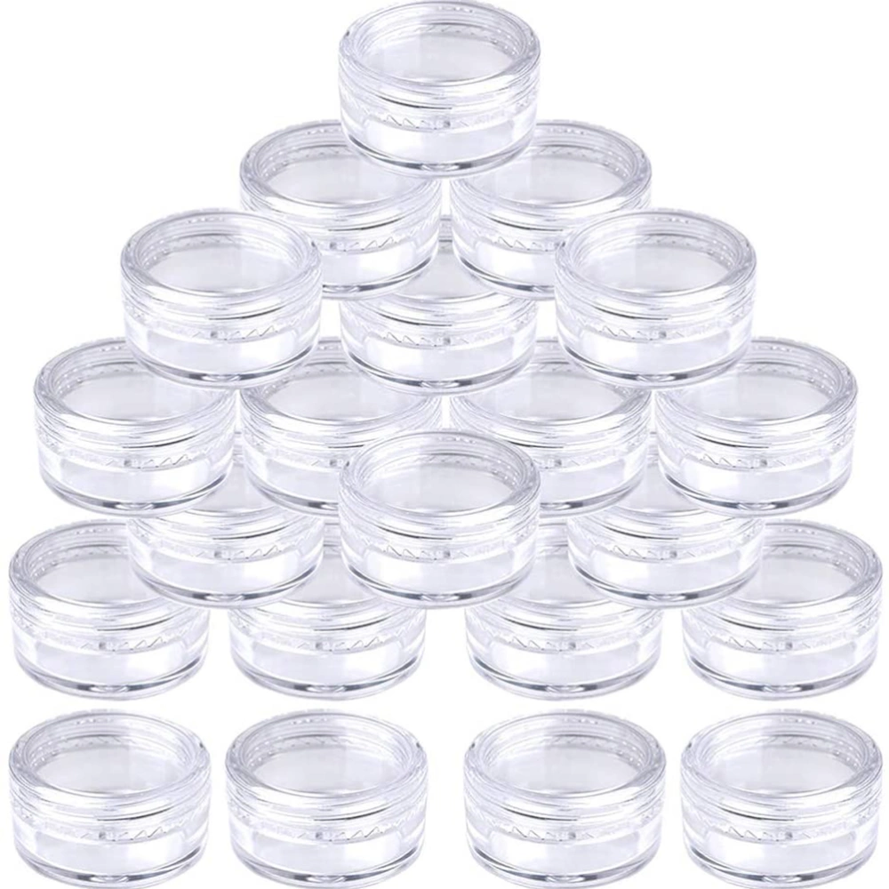 50Pcs Sample Pots Empty Cosmetic Jars Set Clear Round Travel Pots for Creams and Powder Small Sample Containers Jars with Lids