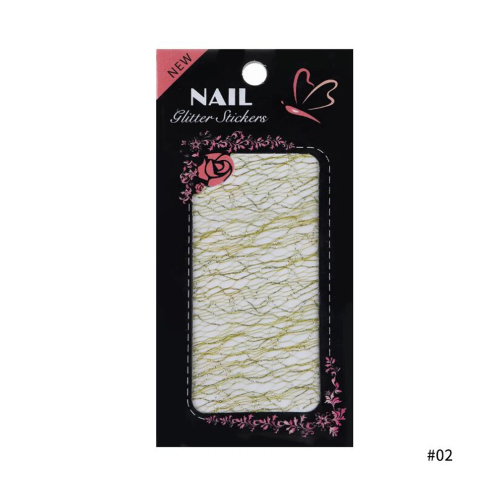 DIY Manicure Decal Wraps Decal Embossed Stripe Line 3D Adhesive Mesh Nail Sticker Nail Glitter Hollow Transfer Foils