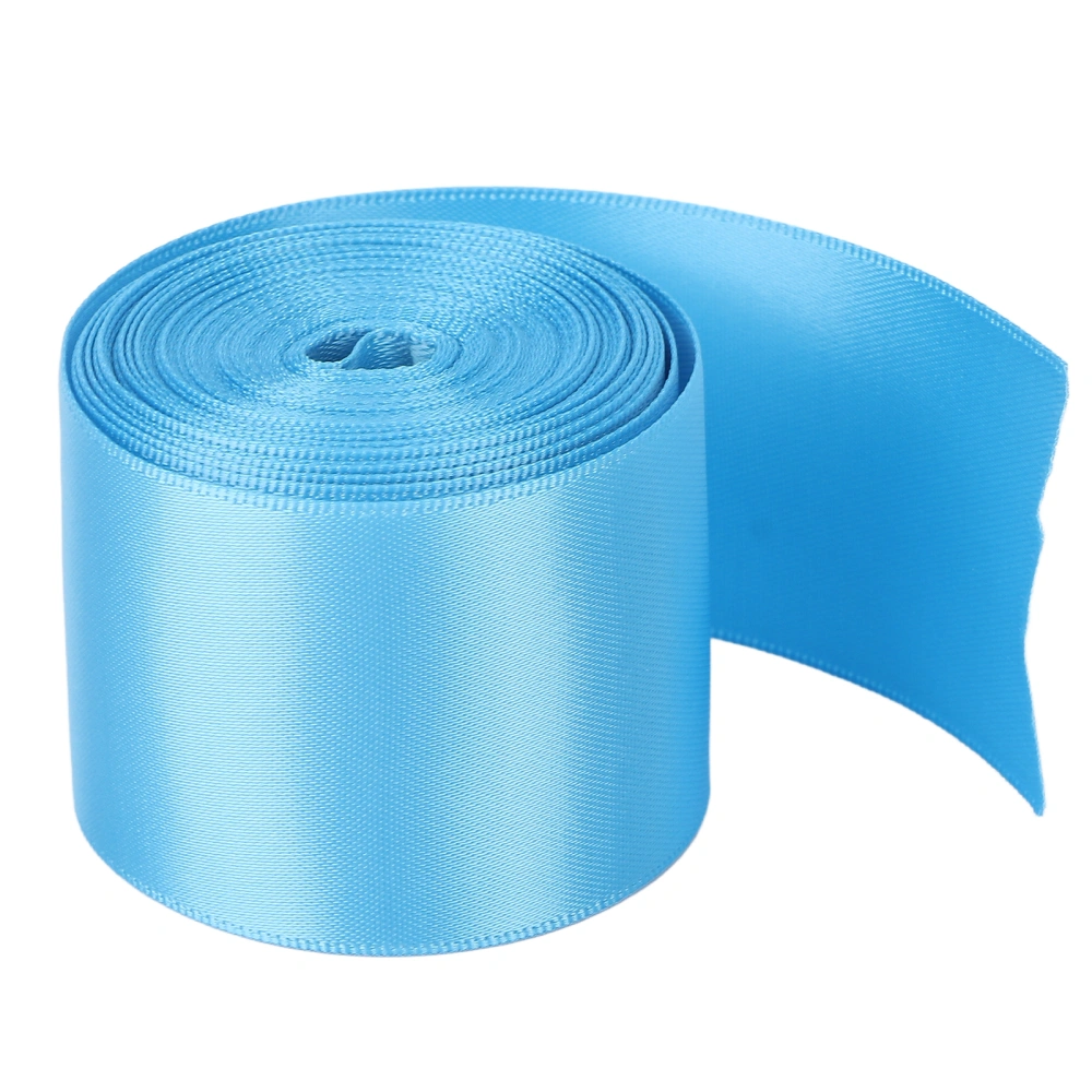 Double Face Satin Ribbon Roll 5m/16.4ft Length 38mm/1.5in Width DIY Polyester Gift Wrap Ribbon for Crafts Hair OrnamentsSky Blue