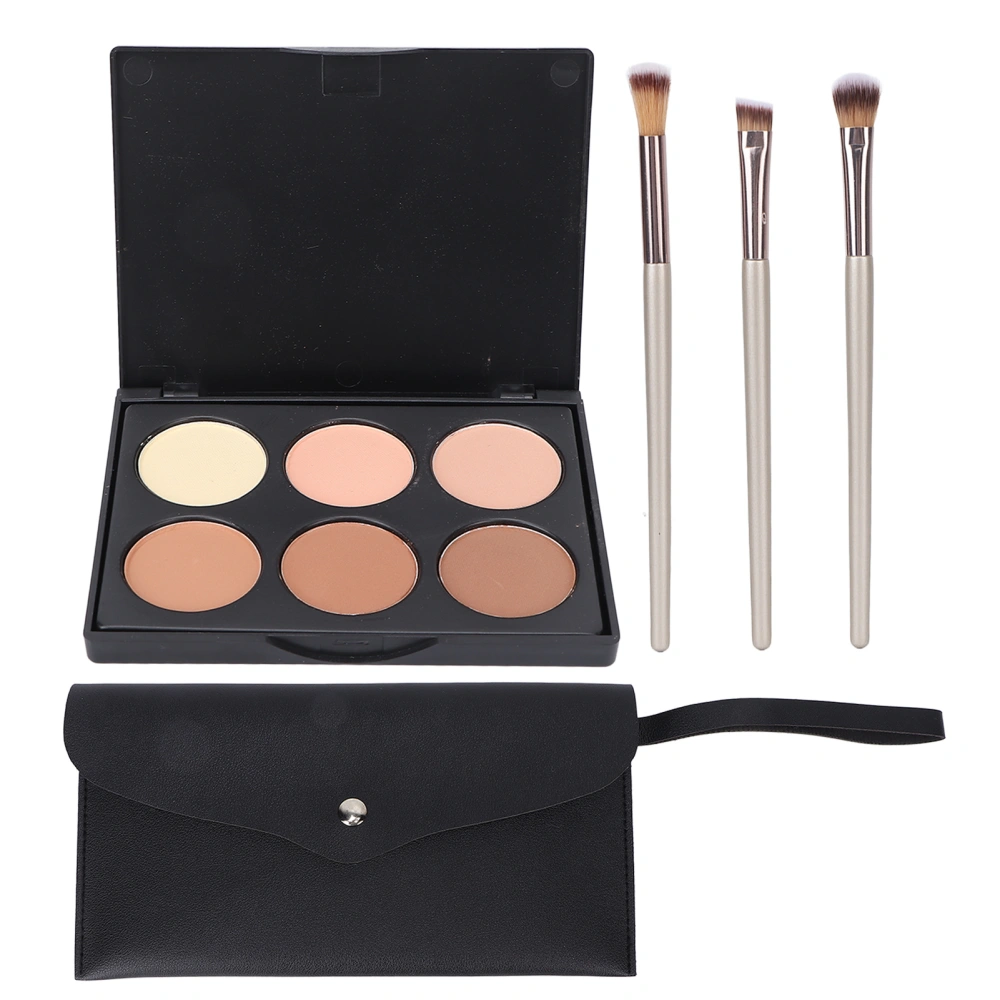 Eyeshadow Palette 6 Colors Matte Eye Shadow Makeup Pallet Facial Cosmetics with Brushes Bag