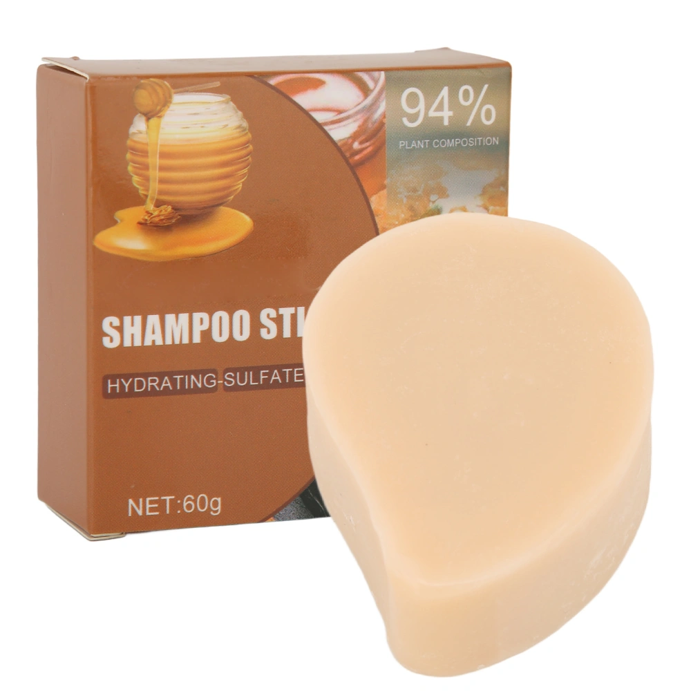 Honey Shampoo Bar Safe Nourishing Smoothing Hair Soap for Curly Wavy Straight Colored Hair 60g/2.1oz