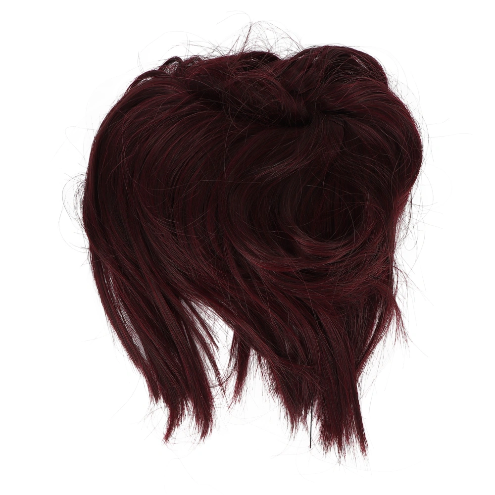 Messy Bun Hairpiece Women Fashionable Updo Ponytail Synthetic Hairpiece for Dating Dancing Party(Q17Wine# )