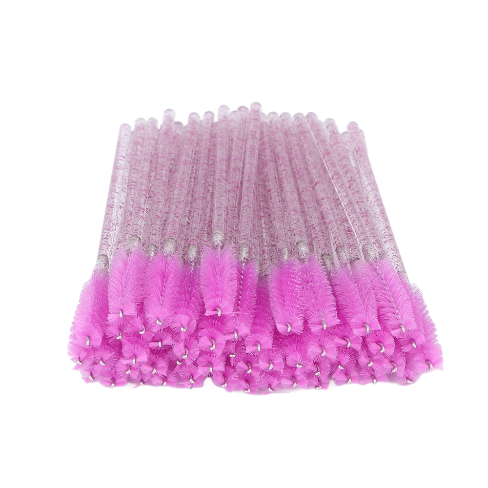 50pcs Disposable Eyelash Brushes Portable Mascara Brush Wands Applicator Makeup ToolPurple