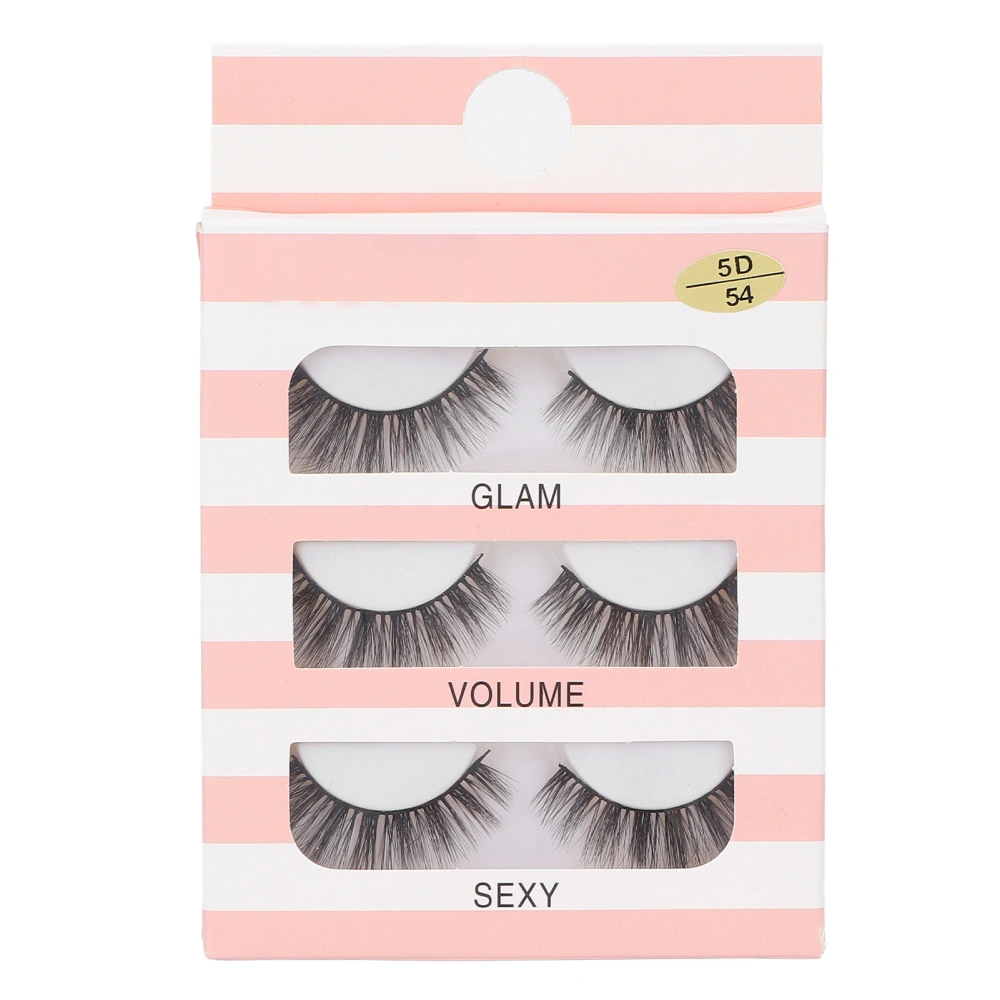 3 Pairs Magnetic False Eyelashes Reusable Natural Light Chemical Fiber 5D False Eyelashes