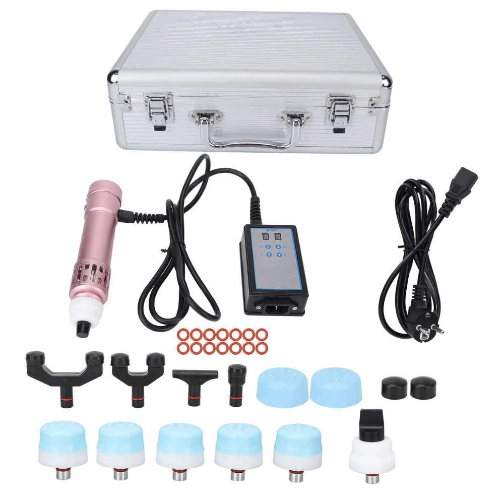 ED Shockwave Massage Machine 11 Massage Heads Pain Relieve Extracorporeal Therapy Device Rose Gold 100‑240VEU Plug