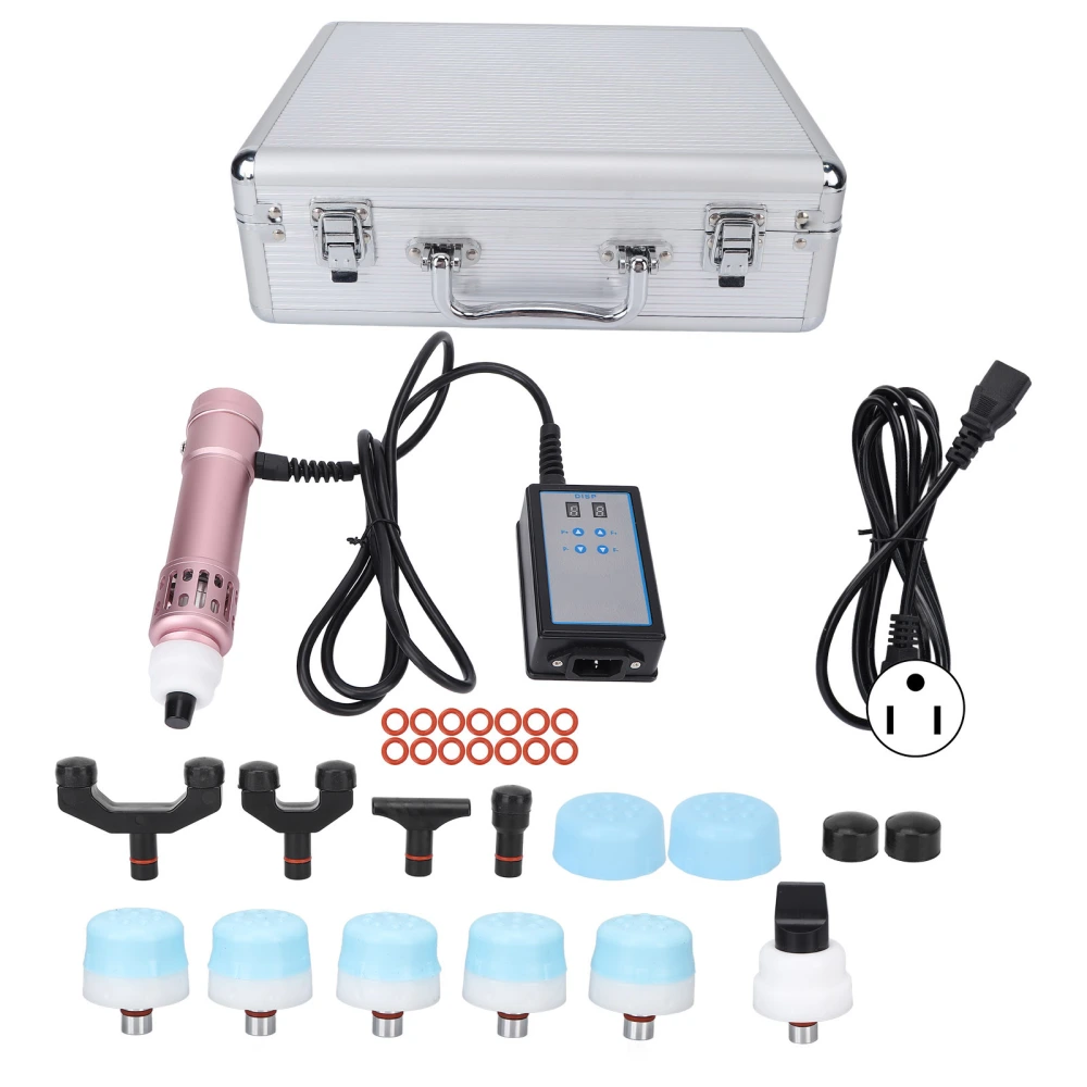 ED Shockwave Massage Machine 11 Massage Heads Pain Relieve Extracorporeal Therapy Device Rose Gold 100‑240VUS Plug