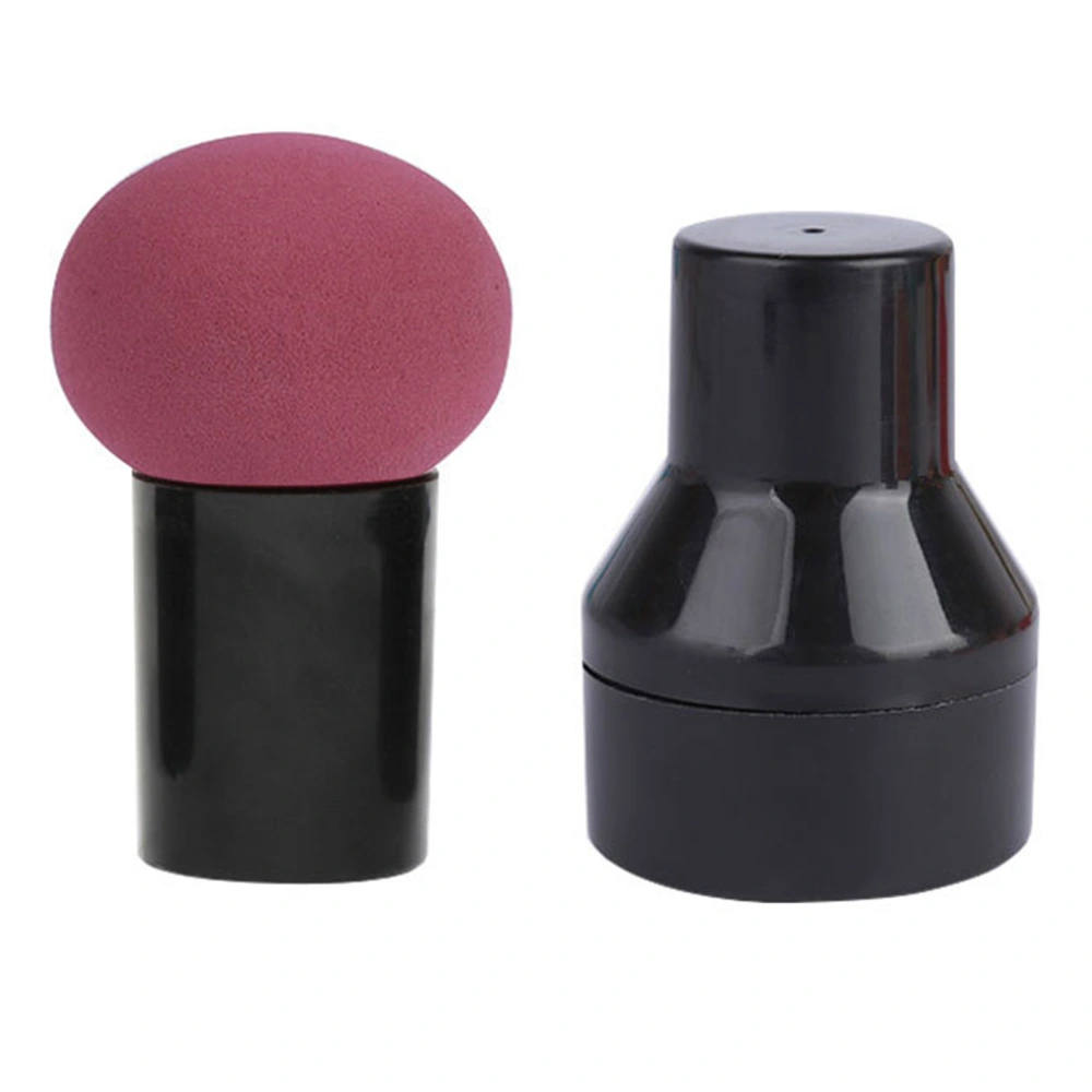 Makeup Sponge Mushroom Head Shape Wet Dry Use Soft Bouncy Beauty Sponge with Handle BoxWine Red