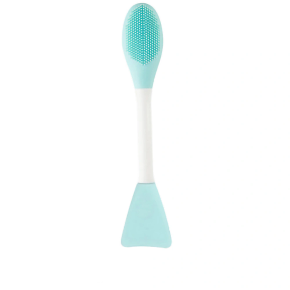 Double Ended Facial Mask Brush Silicone Facial Mask Applicator Spatula Cleansing Massage Brush(Face Cleansing Brush Fan Shape Light Green)