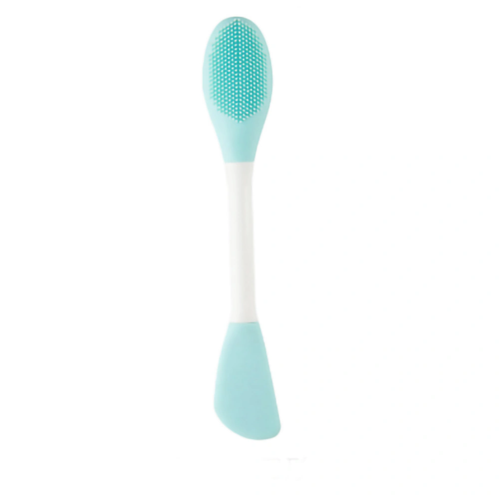 Double Ended Facial Mask Brush Silicone Facial Mask Applicator Spatula Cleansing Massage Brush(Face Cleansing Brush Knife Shape Light Green)