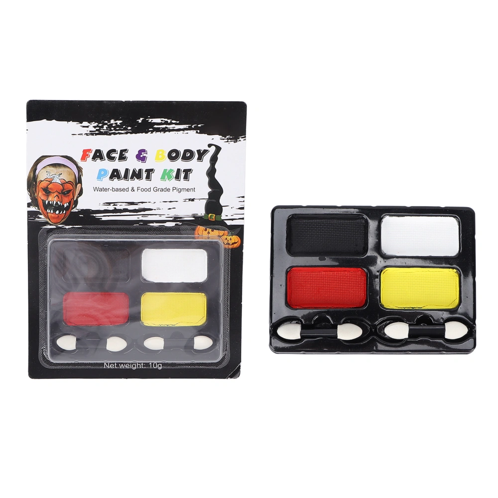 Face Paint Kit 4 Colors Food Grade Material Quick Drying DIY Interesting 10g/0.4oz Skin Painting Tool for Parties