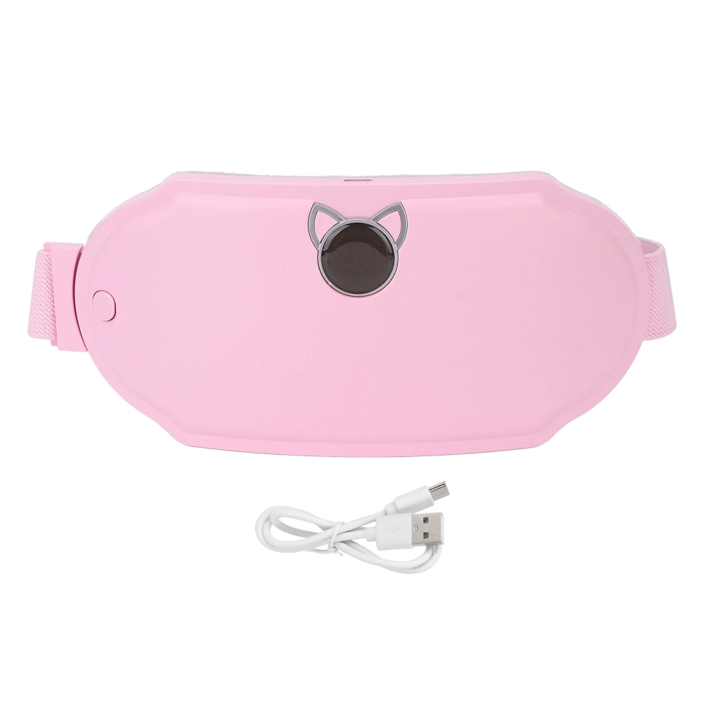 Menstrual Heating Belt 6 Temperature Gear Quickly Heating Vibration Electric Waist Belt for Women Pink