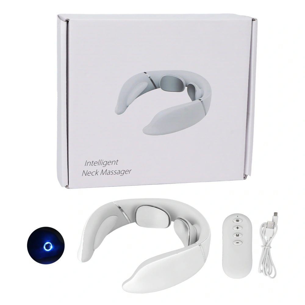 Electric Neck Massager 6 Modes 16 Strength Gears Voice Prompt Intelligent Neck Relax Massage MachineWhite