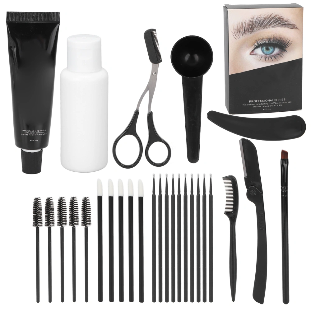 Eyebrow Tinting Dye Kit 6 Weeks Lasting Waterproof Brow Dye Activation Liquid 30ml Cream 20g