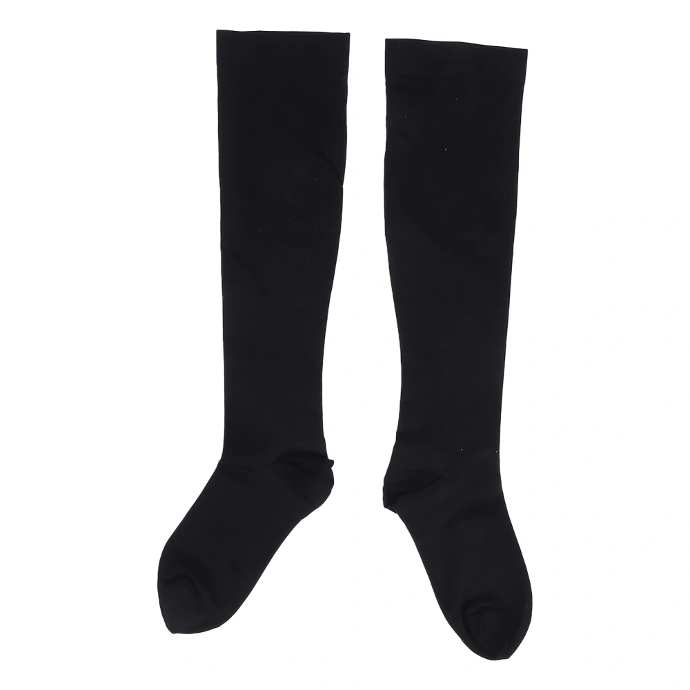 280D Compression Socks Breathable Promote Circulation Closed Toe Knee High Socks Black