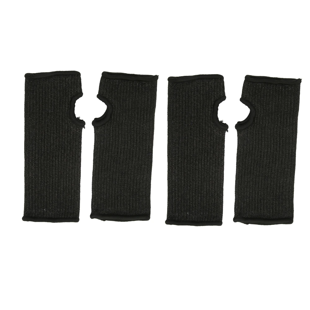 4Pcs Cut Resistant Sleeves Level 5 Protection Thumb Slot Design Good Fit Black Thickened Anti Scratch Arm GuardL