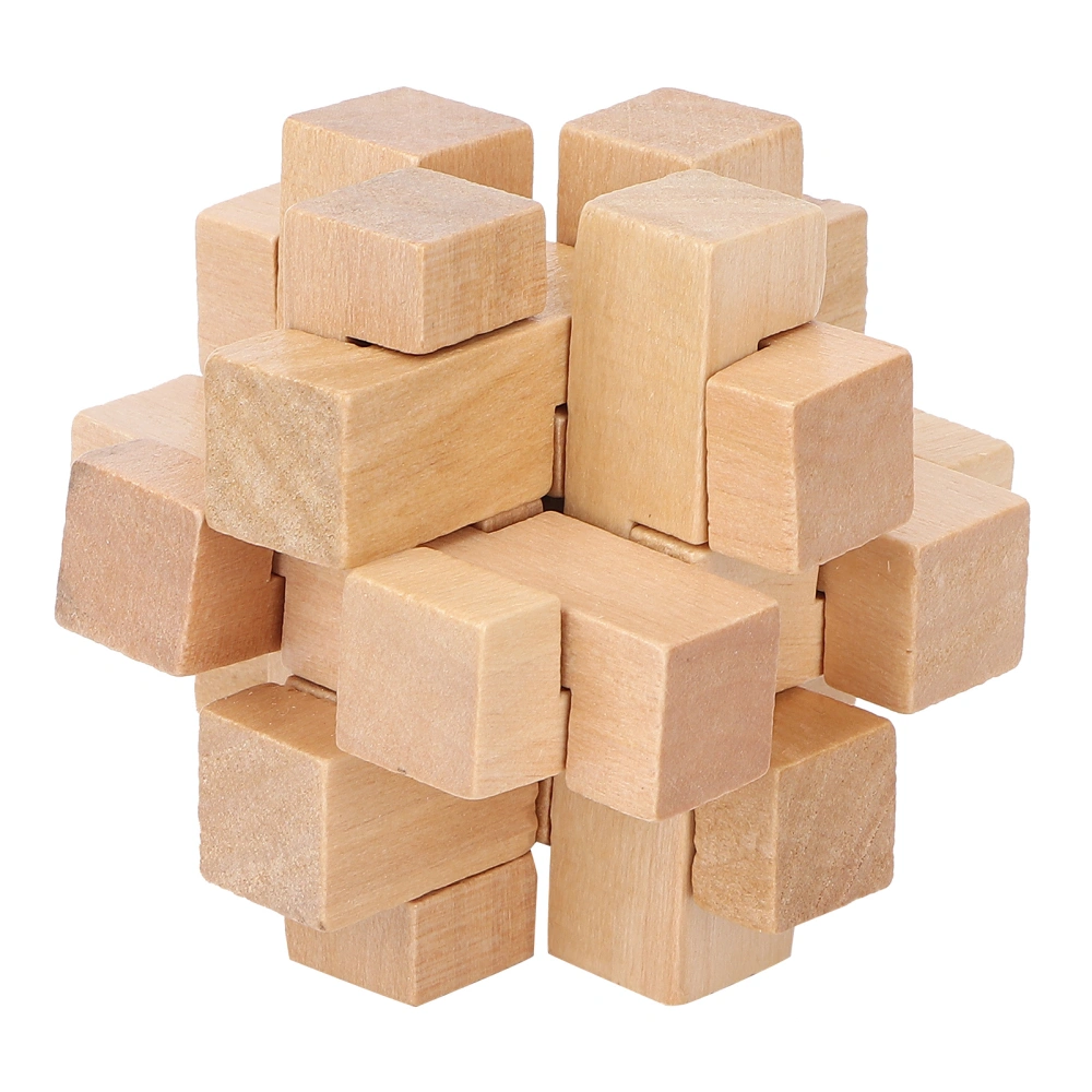 Wooden Puzzle Lock Interlocking 3D Prevent Alzheimer Small Brain Teaser Toy for The Elderly Adults Kids