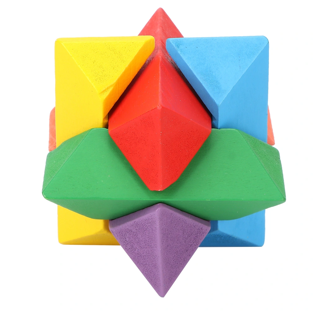 Burr Puzzle Classical Intelligence Colorful Octagonal Interlocking Toys Brain Teaser Toy for Old People Kids