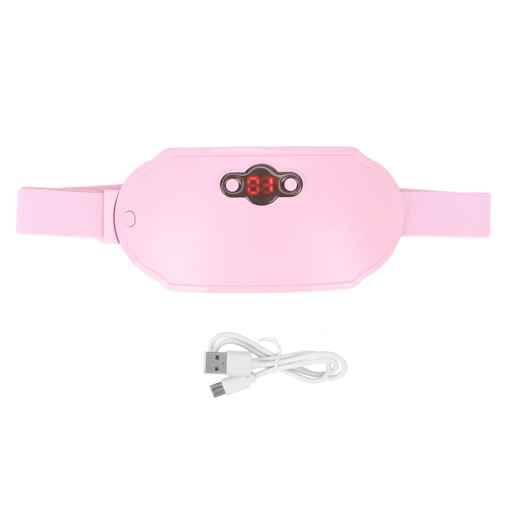 Electric Waist Massage Belt Temperature Adjustable Hot Compress Menstrual Vibration Heated Waist Belt (Pink)