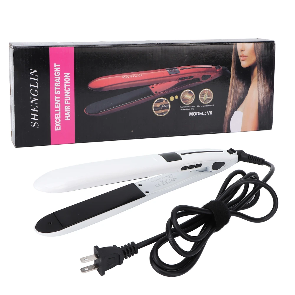 Hair Straightener LCD Display Temperature Adjustable Ceramic Flat Iron Hair Straightener ‑240V