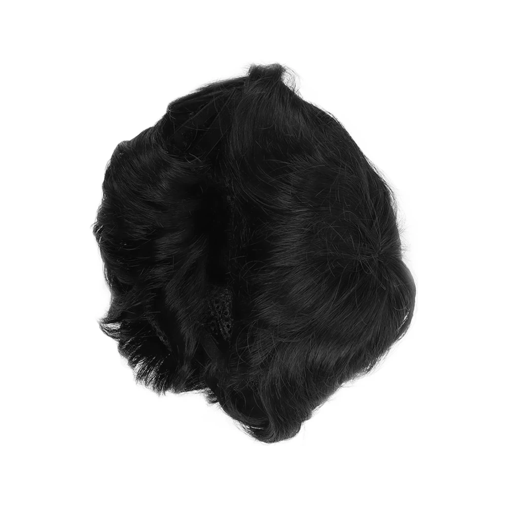 Short Wig for Men Natural Fluffy Texture Good Breathability Comfortable Fashionable Real Black Hair Wig