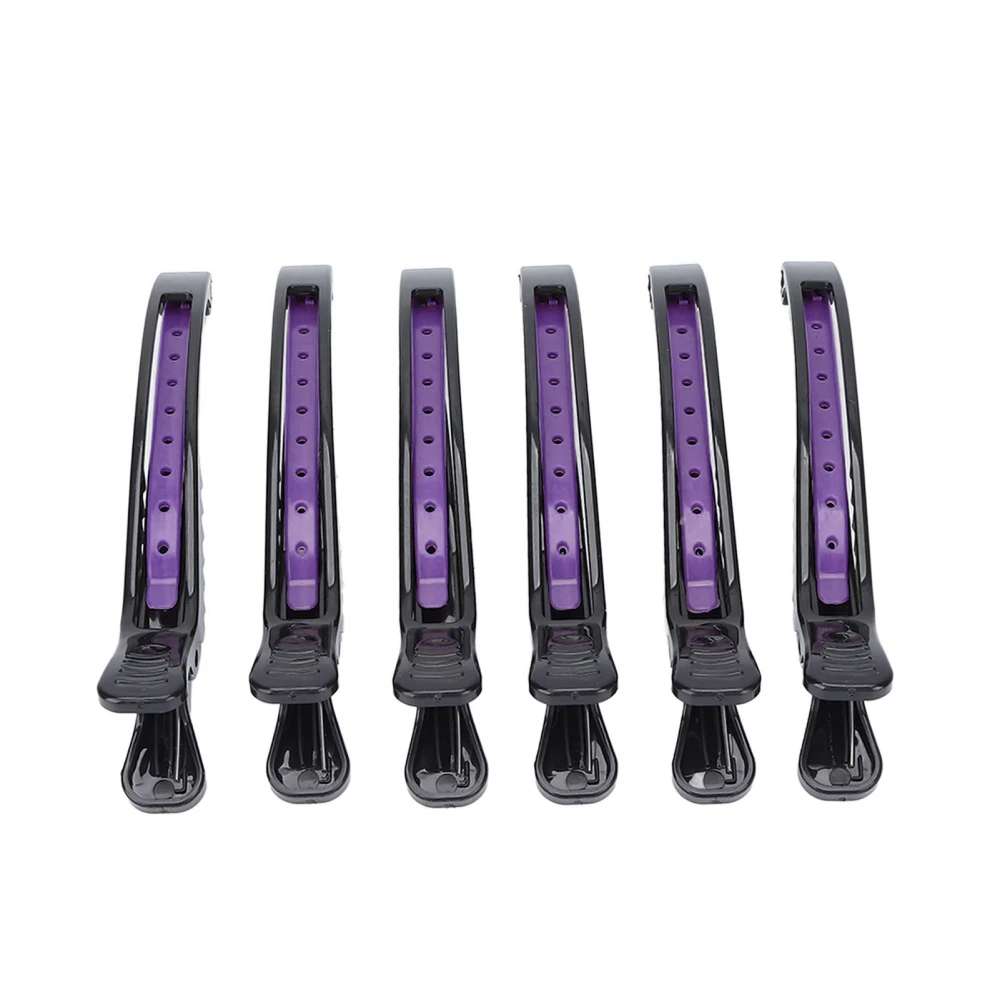 6pcs Professional Hair Clip Portable Home Salon Sectioning Hair Clip Set Styling Tool for Haircut(Black Purple )