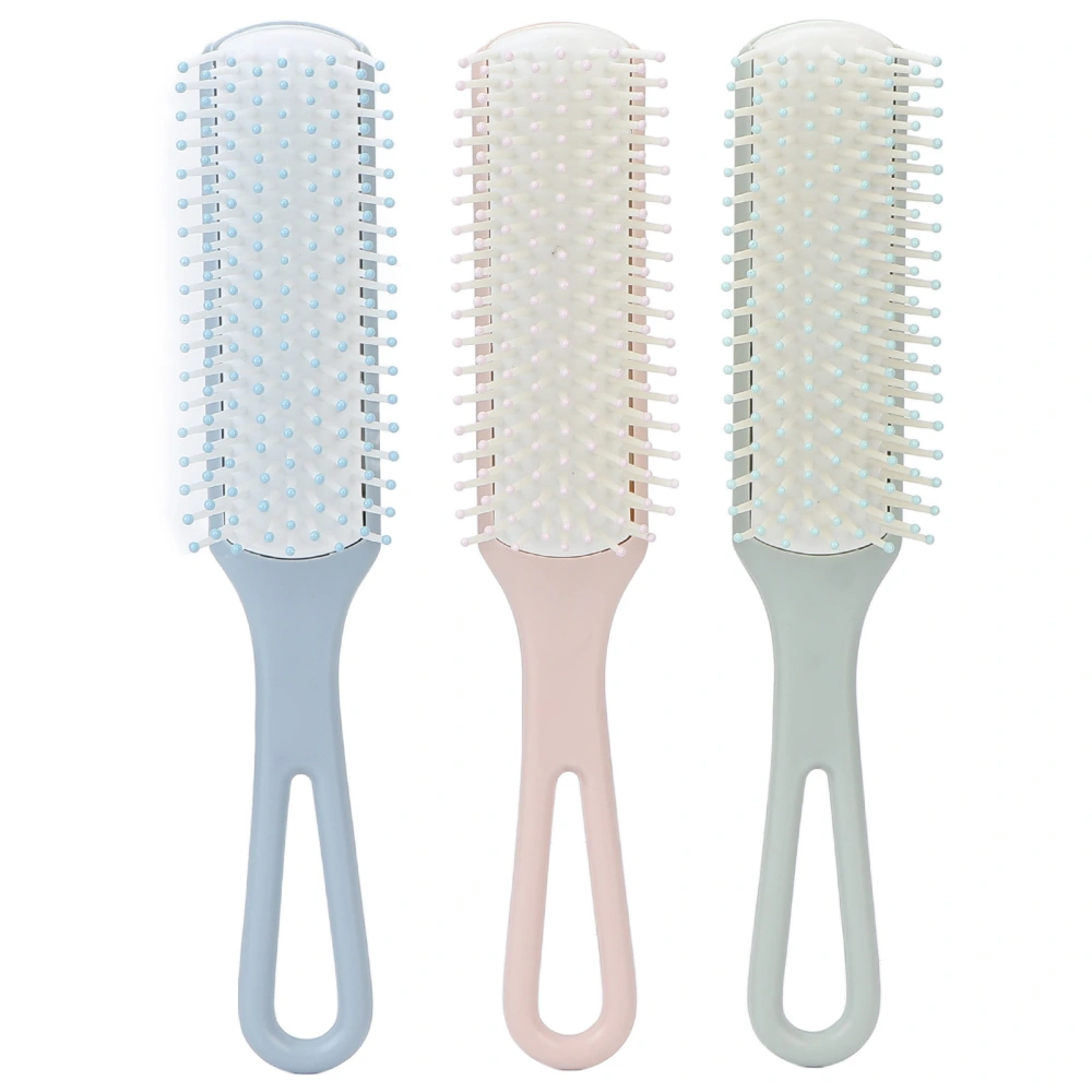 3pcs Hair Brush Comb Set Easy Detangling Different Color Comfortable Handle Hair Styling Tool Kit