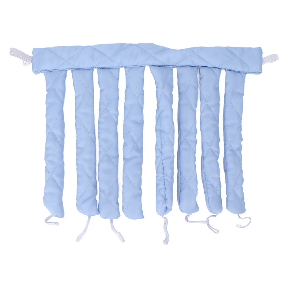 Heatless Curling Rod Headband Soft Cotton DIY Hair Rollers Styling Tool for Sleeping Blue