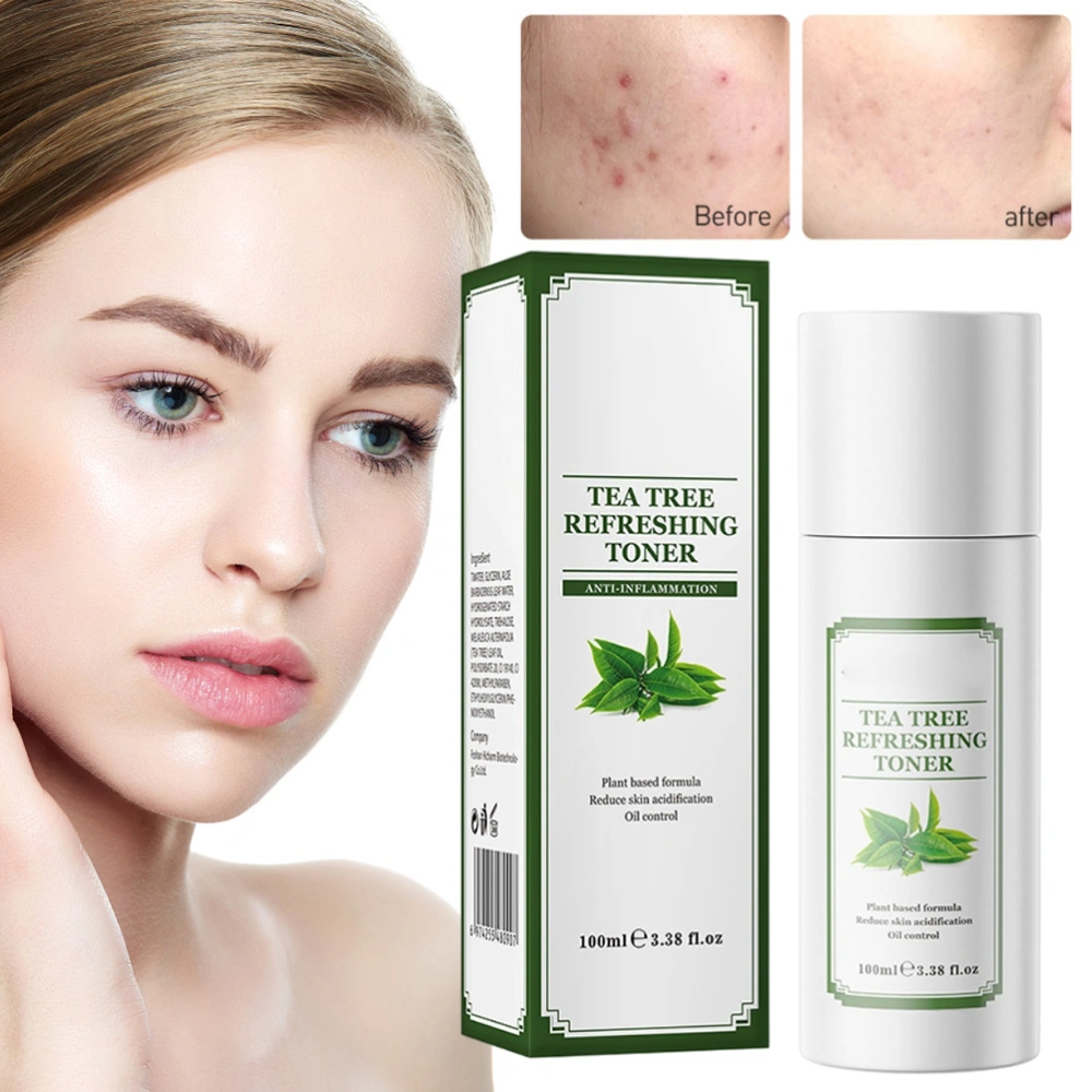 Tea Tree Serum Toner 100ml Acne Blackhead Removal Moisturizing and Brightening Skin Tone Toner Whitening Skin Care