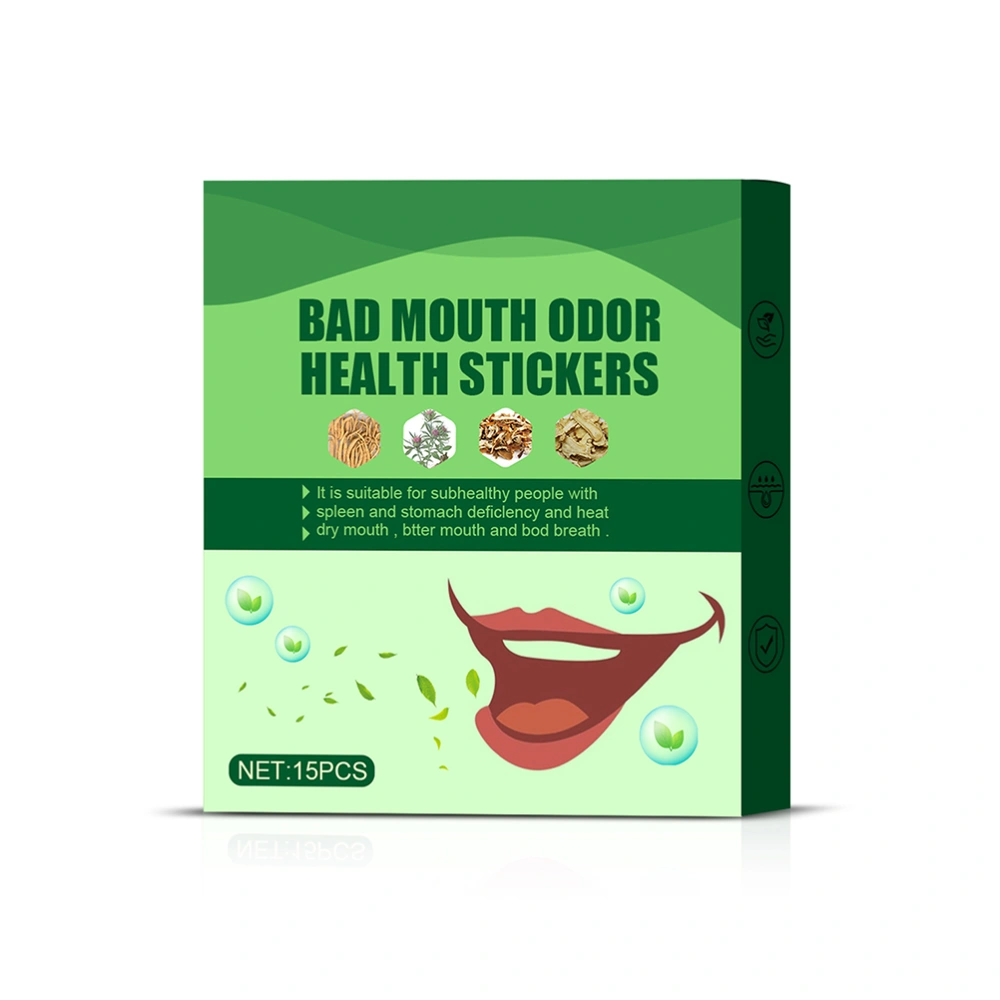 15 Pcs Bad Mouth Odor Health Stickers Bad Breath Patches Fresh Breath Plaster Health Care