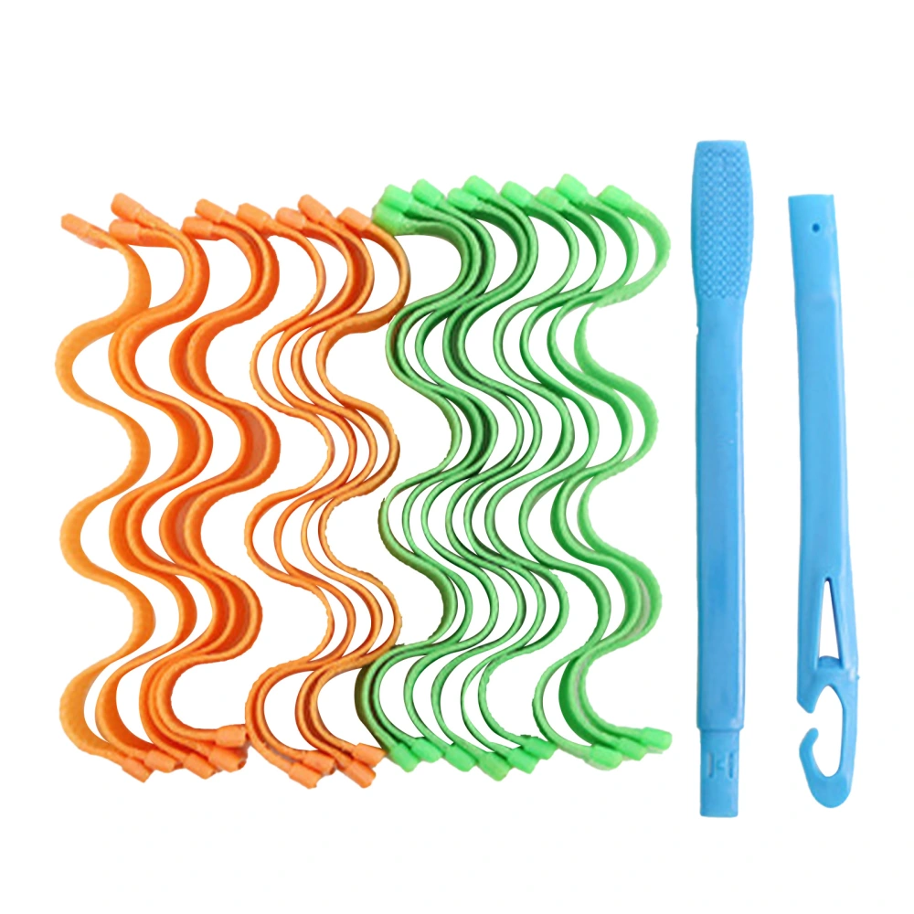 Spiral Curls Styling Kit DIY Plastic Hair Spiral Curl Styling Roller for Women Girls Extra Long Hair25cm/9.8in (18pcs)