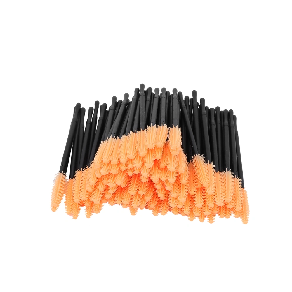 100Pcs Eyelash Brush Disposable Use Convenient Design Brush Head Slightly Bent Makeup Tools