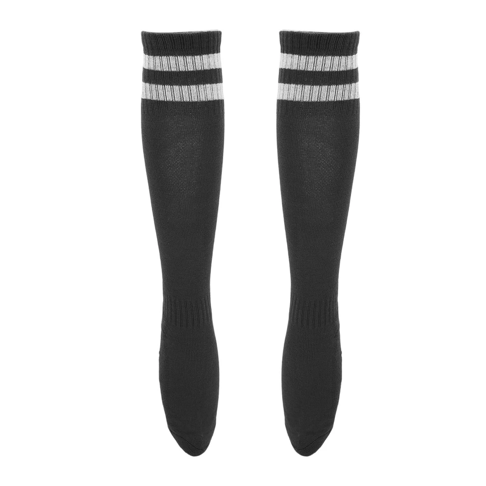 Soccer Socks Thickened Cotton Prevent Skid High Elasticity Keep Warm Knee High Sports SocksBlack White