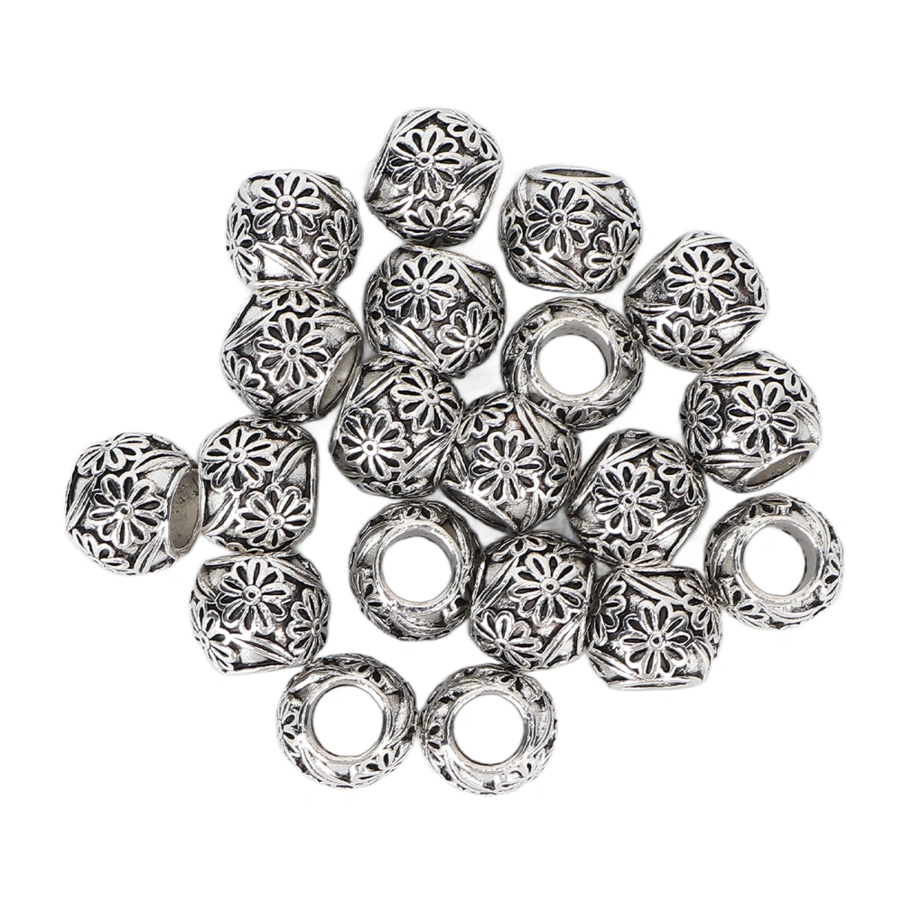 20pcs Beard Bead Alloy Elegant Flower Pattern Hair Braiding Dreadlocks Beads Pendant for Jewelry DIY