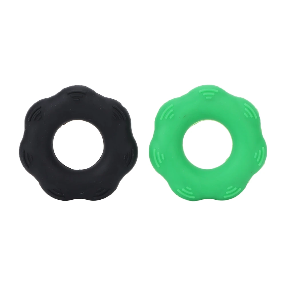 2pcs Finger Grip Strength Trainer Men Women Silicone Elastic Hand Grip Strengthener 50lb (Dark Green+Black)