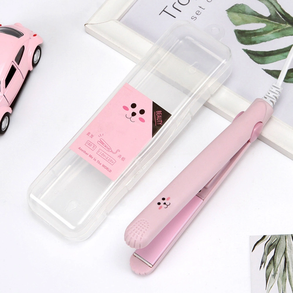 Mini Hair Straightener Professional Ceramic Flat Iron Hair Straightening Iron for Students 220VLight Pink