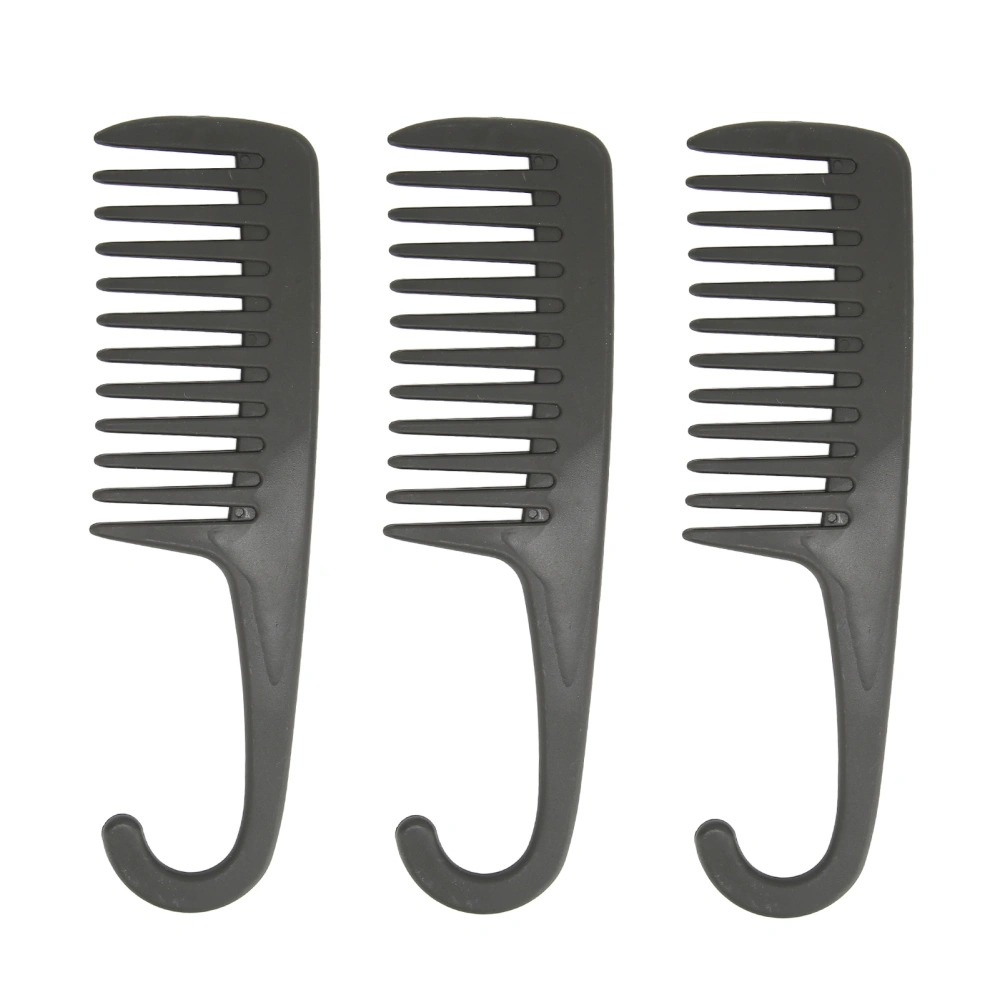 3Pcs Shower Comb Hangable Reduce Hair Loss Reliable Detangler Comb with Hook for Home Beauty Salon