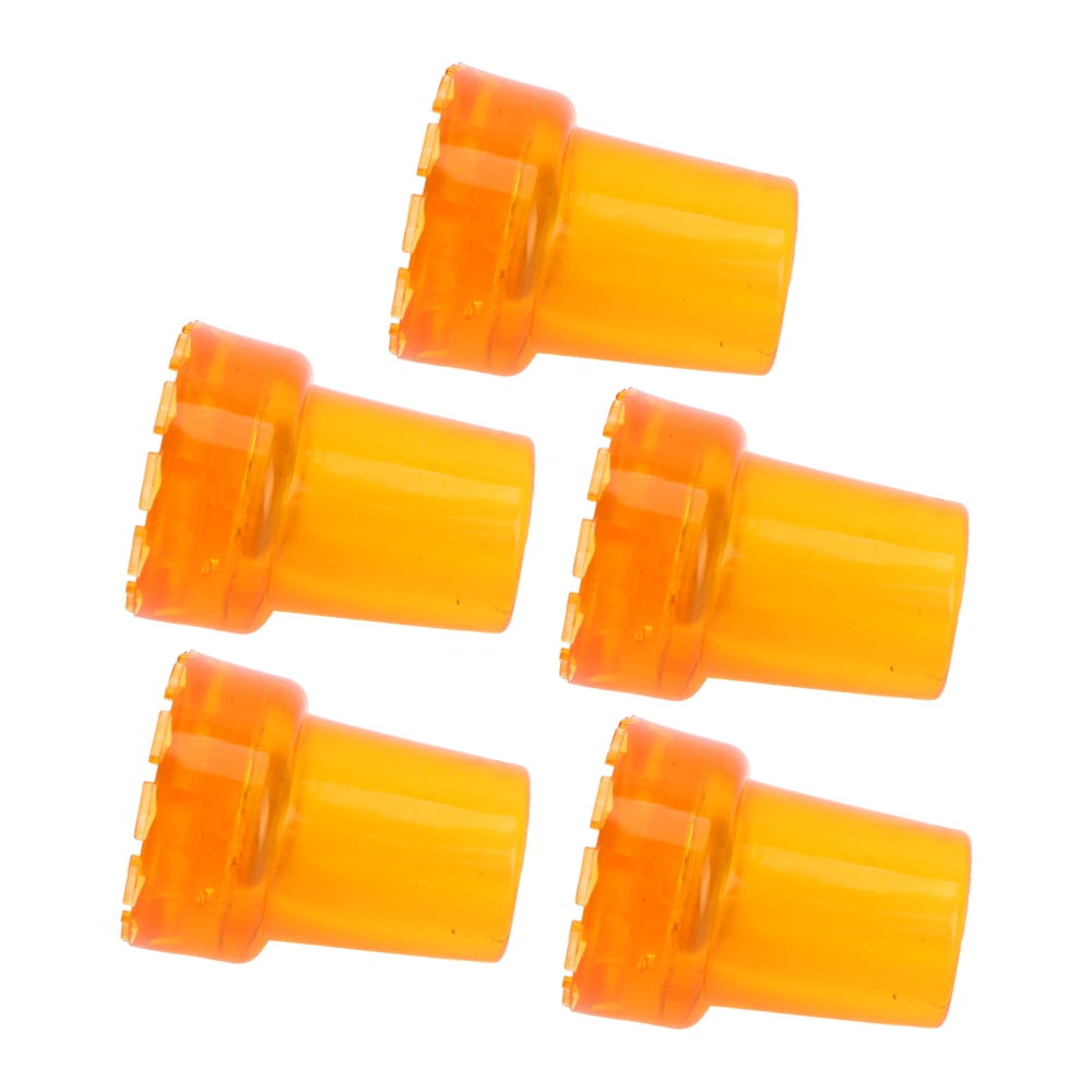 5PCS 22mm Single Angle Cane Tips Imitation Tire Texture Preservative Nonslip Rubber Translucent 7/8in Crutch Tips for CaneTranslucent Yellow