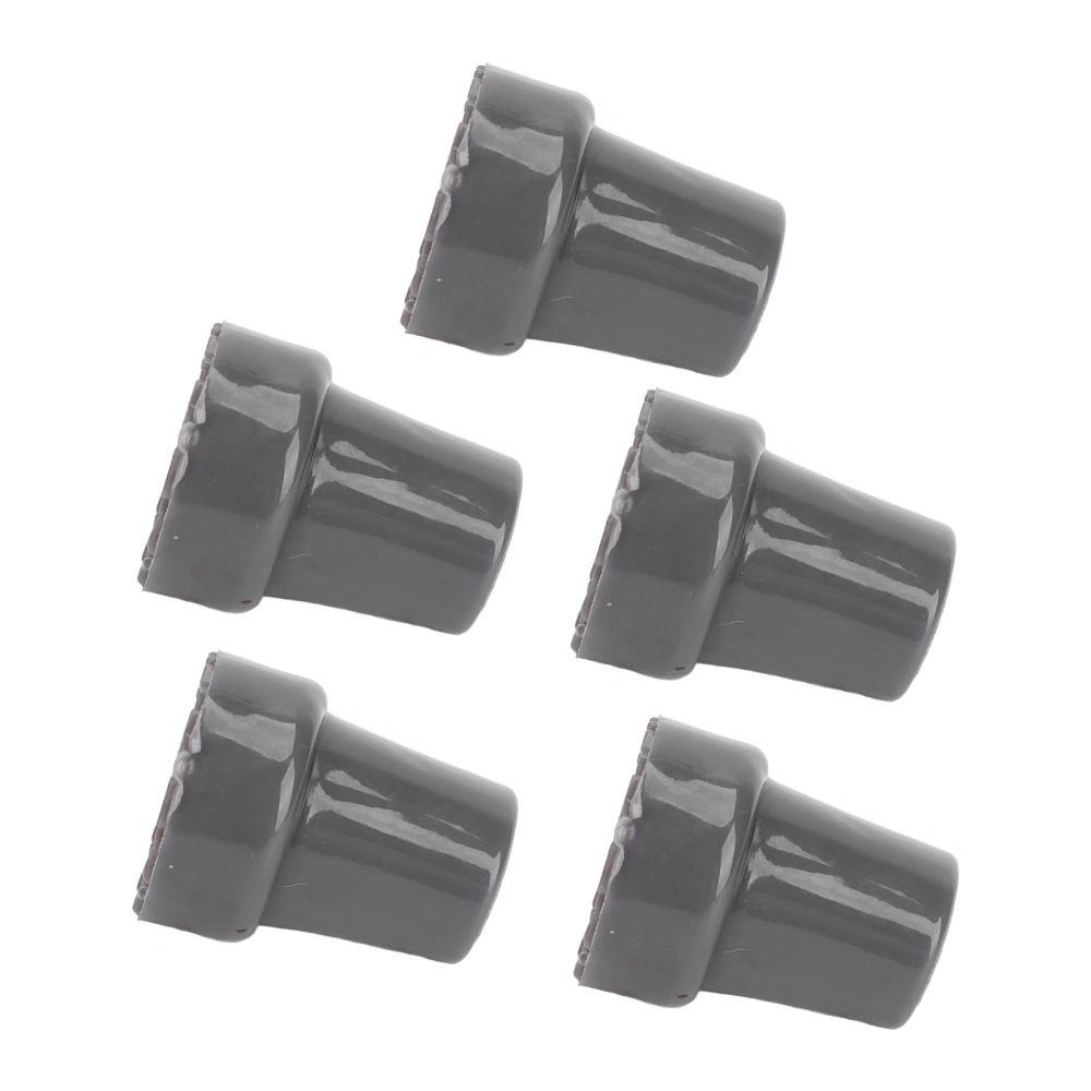 5PCS 22mm Single Angle Cane Tips Imitation Tire Texture Preservative Nonslip Rubber Translucent 7/8in Crutch Tips for CaneGrey